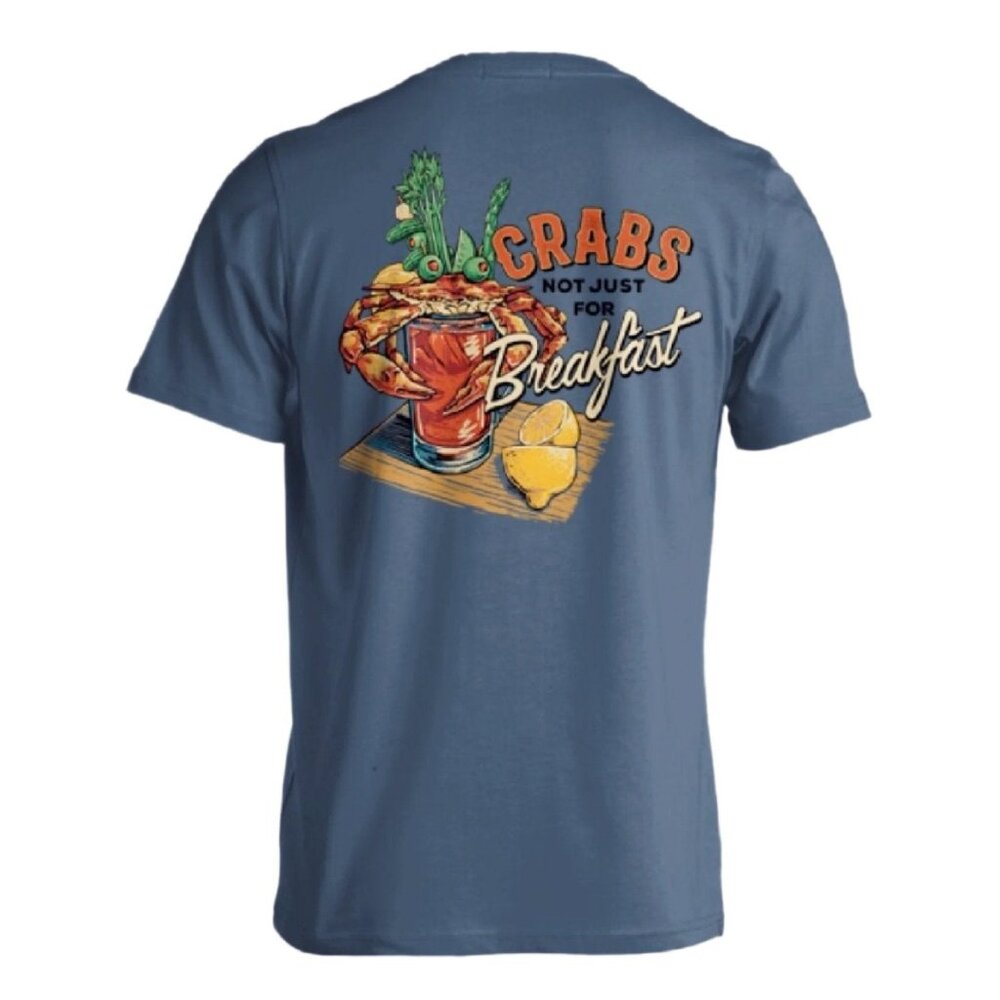 Bloody Mary Crabs Not Just For Breakfast Short Sleeve T-Shirt - NEW Fast Ship